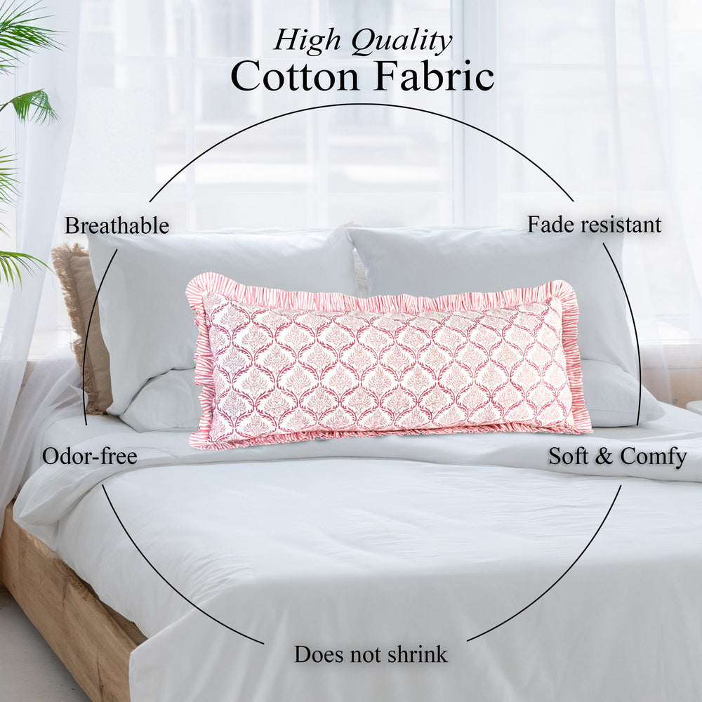 Cotton Ruffle Sham Cover - Blush Rose