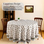 white and green 100% cotton breathable indian round tablecloth