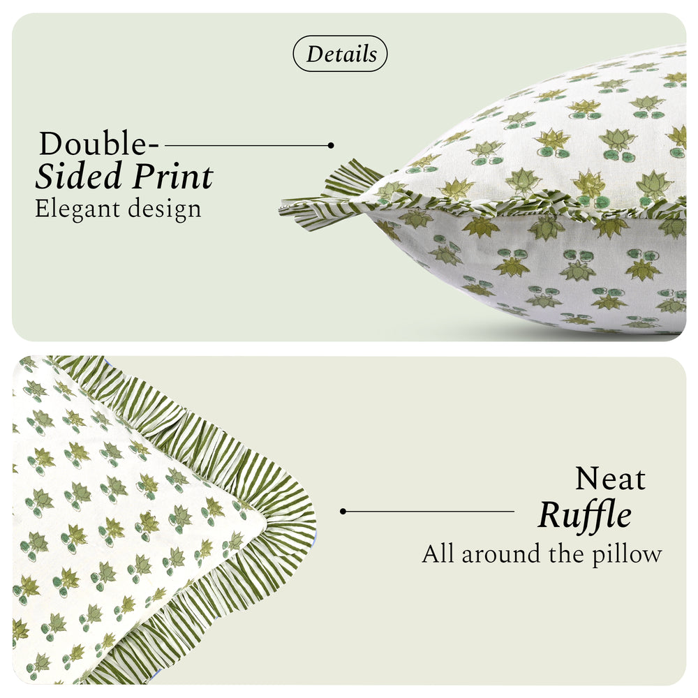 Ruffle Throw Pillow Covers - Lotus Meadow