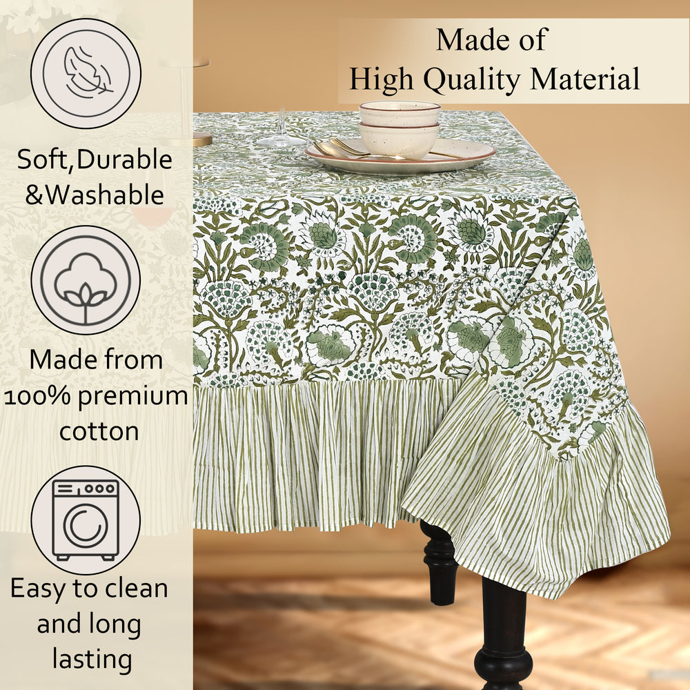 Ruffle Tablecloth - Agate Green