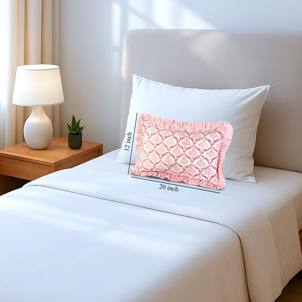 Cotton Ruffle Sham Cover - Blush Rose