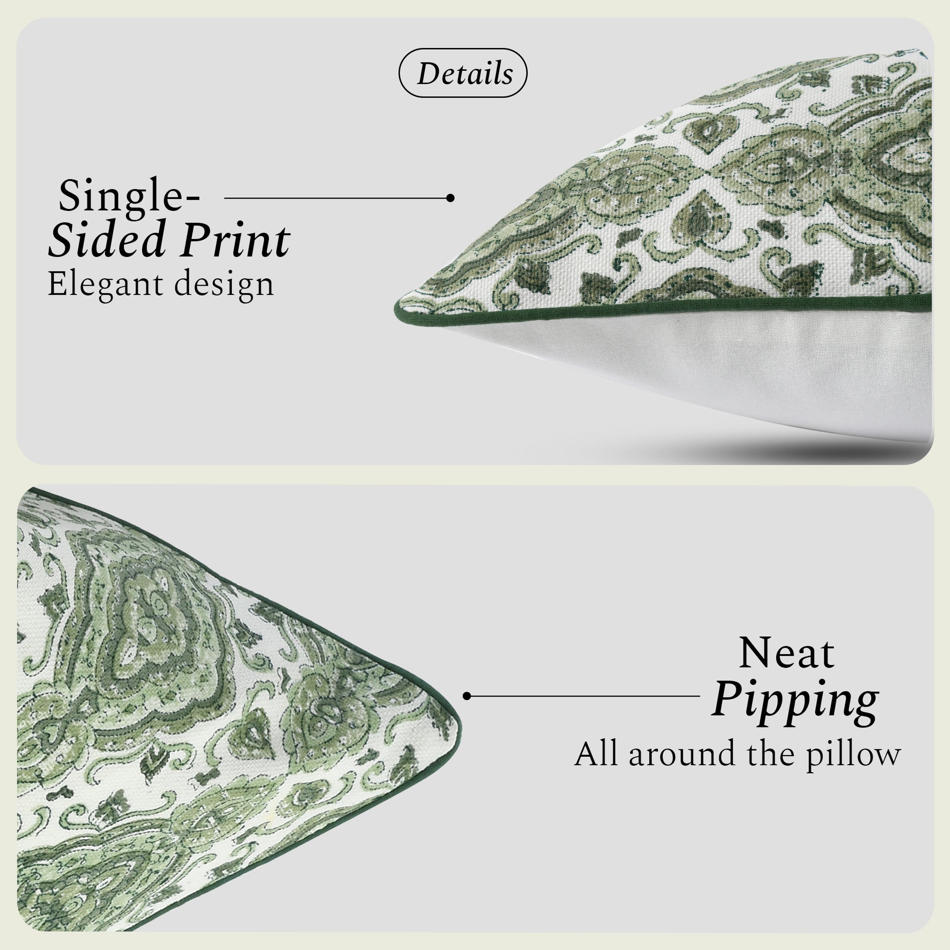 Boho Cotton Pillow Covers - Laurel Green (Set of 2)