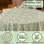 green floral round tablecloth on round family dinner table