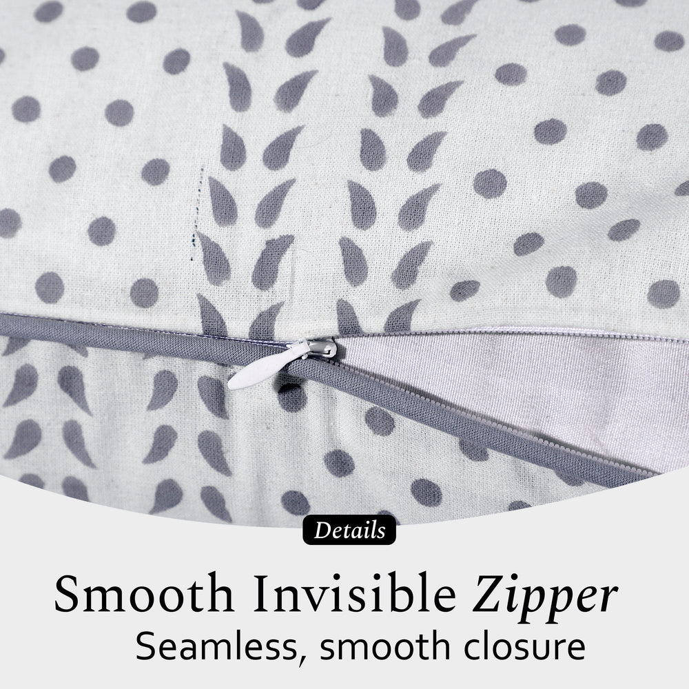 Piping Throw Pillow Covers - Misty Grey Trelis (Set of 2)