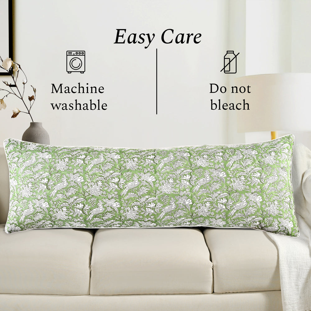 Cotton Piping Sham Cover - Olive Green