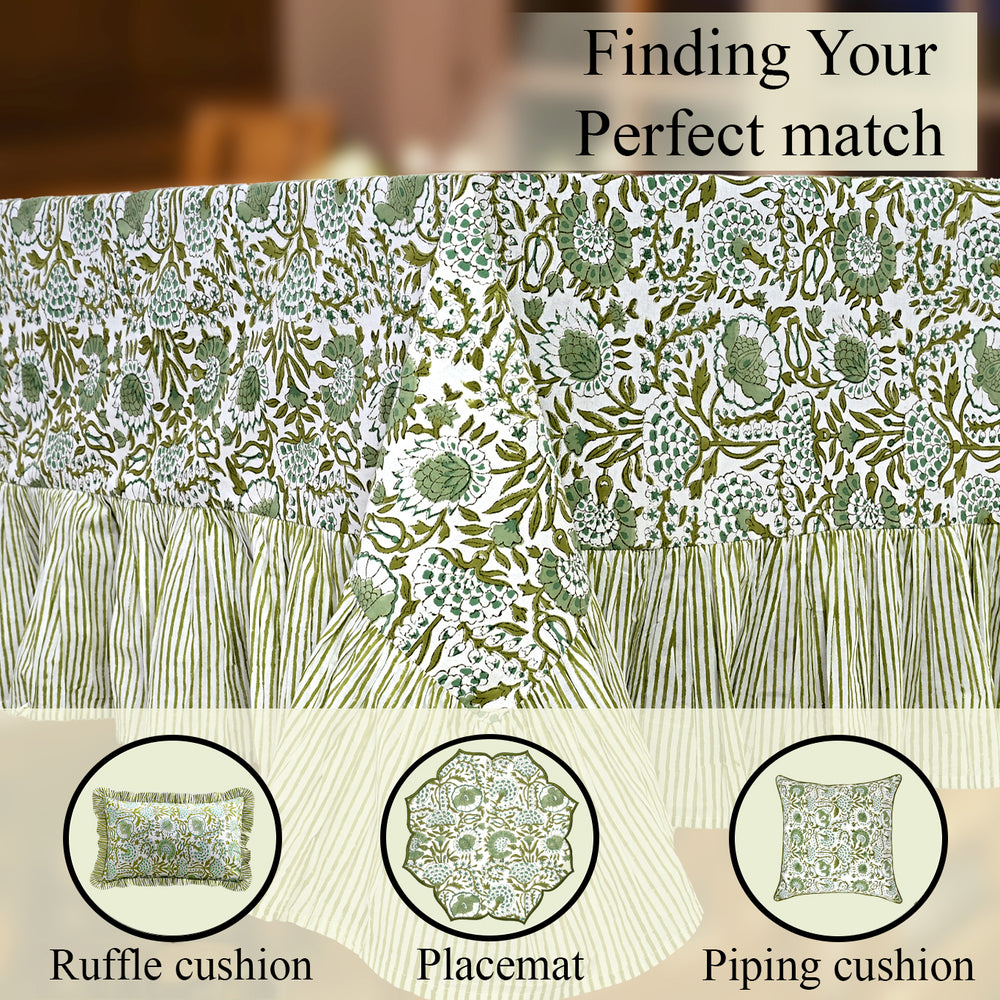 Ruffle Tablecloth - Agate Green