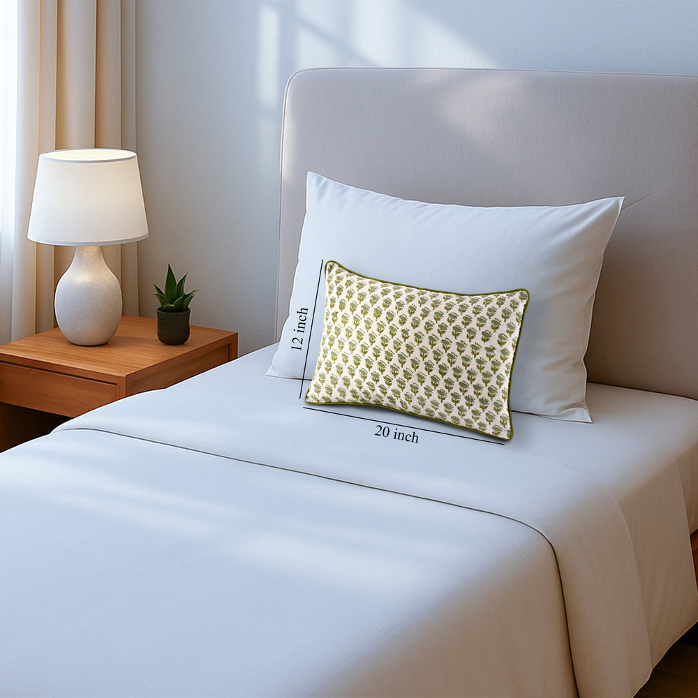 Piping Throw Pillow Covers - Emerald Green