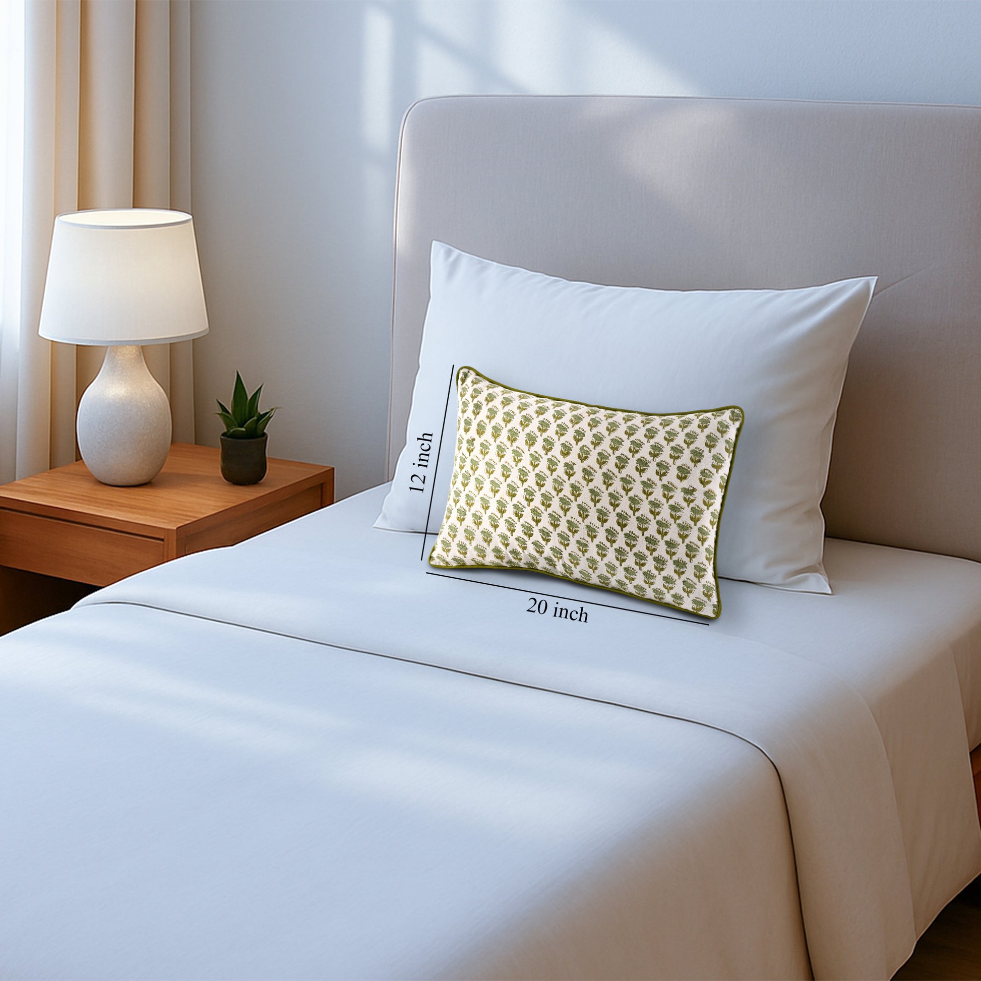 Piping Throw Pillow Covers - Emerald Green