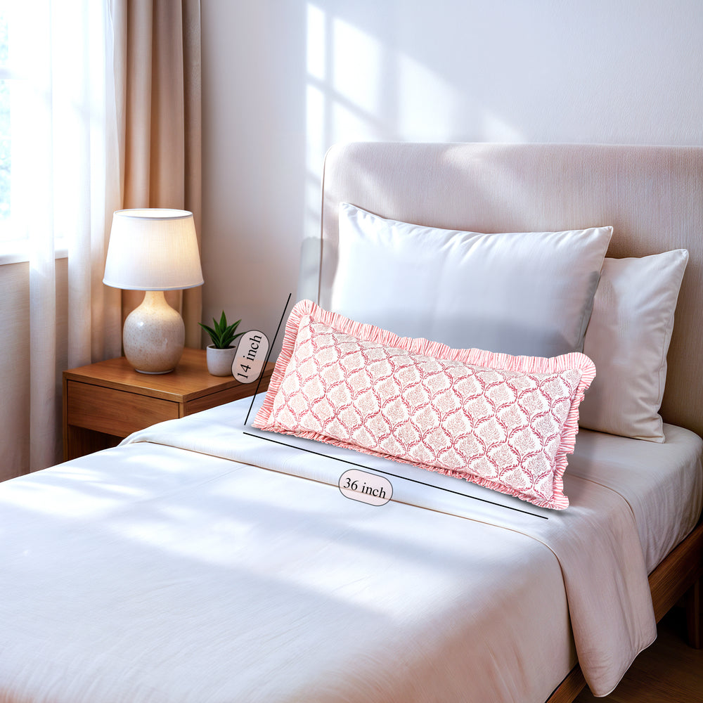 Cotton Ruffle Sham Cover - Blush Rose