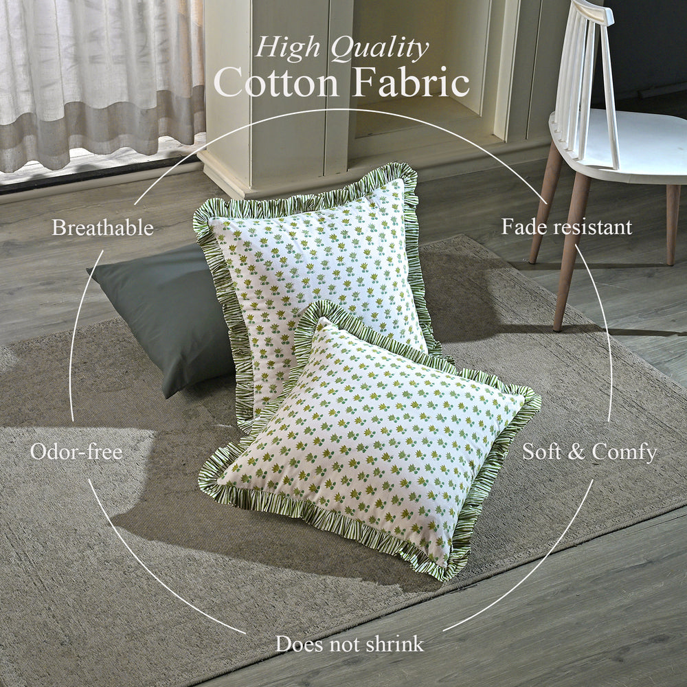 Ruffle Throw Pillow Covers - Lotus Meadow