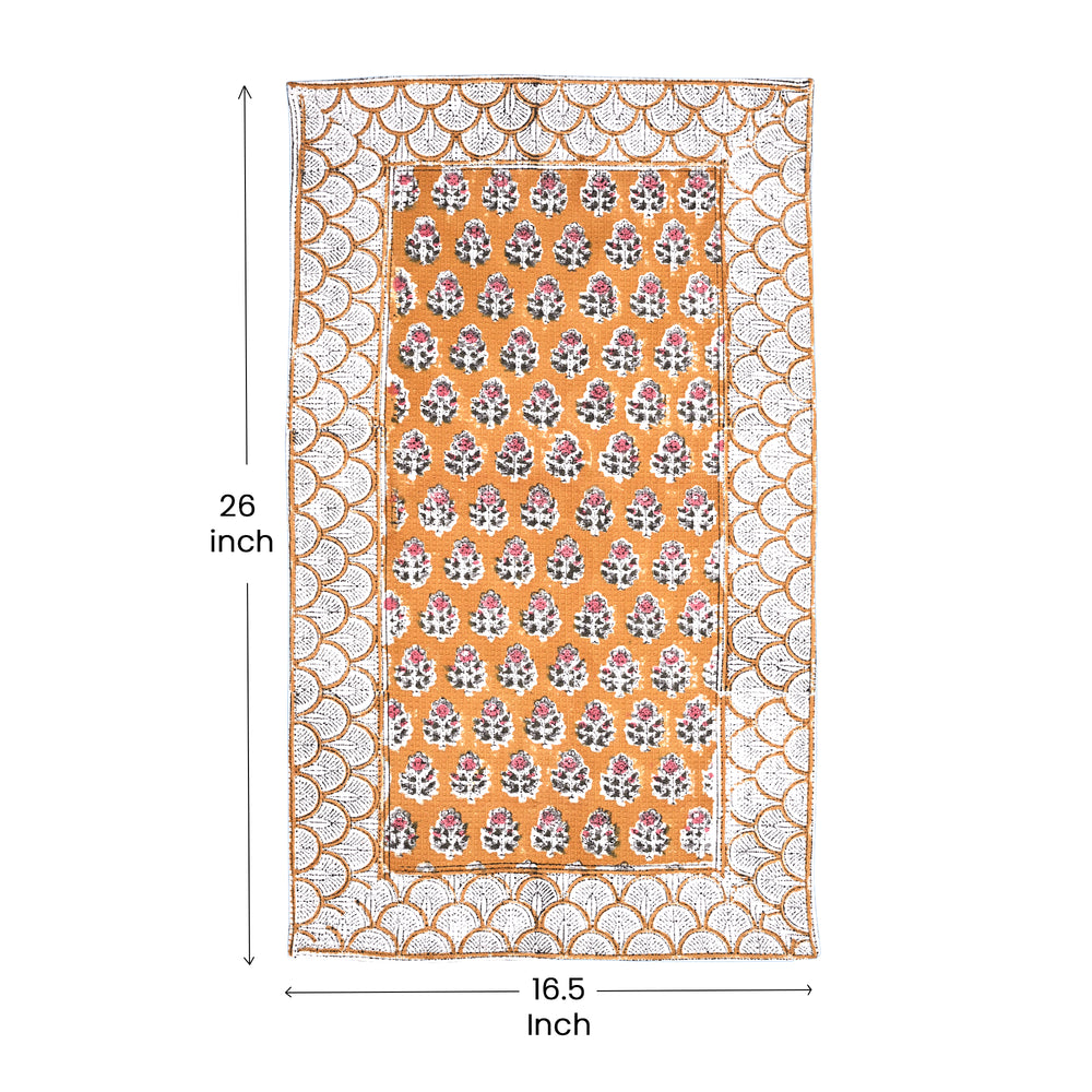 Hand Block Printed Waffle Kitchen Towels – Citrine Yellow