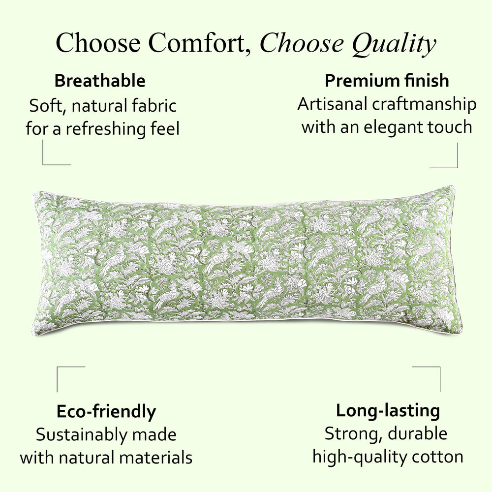 Cotton Piping Sham Cover - Olive Green