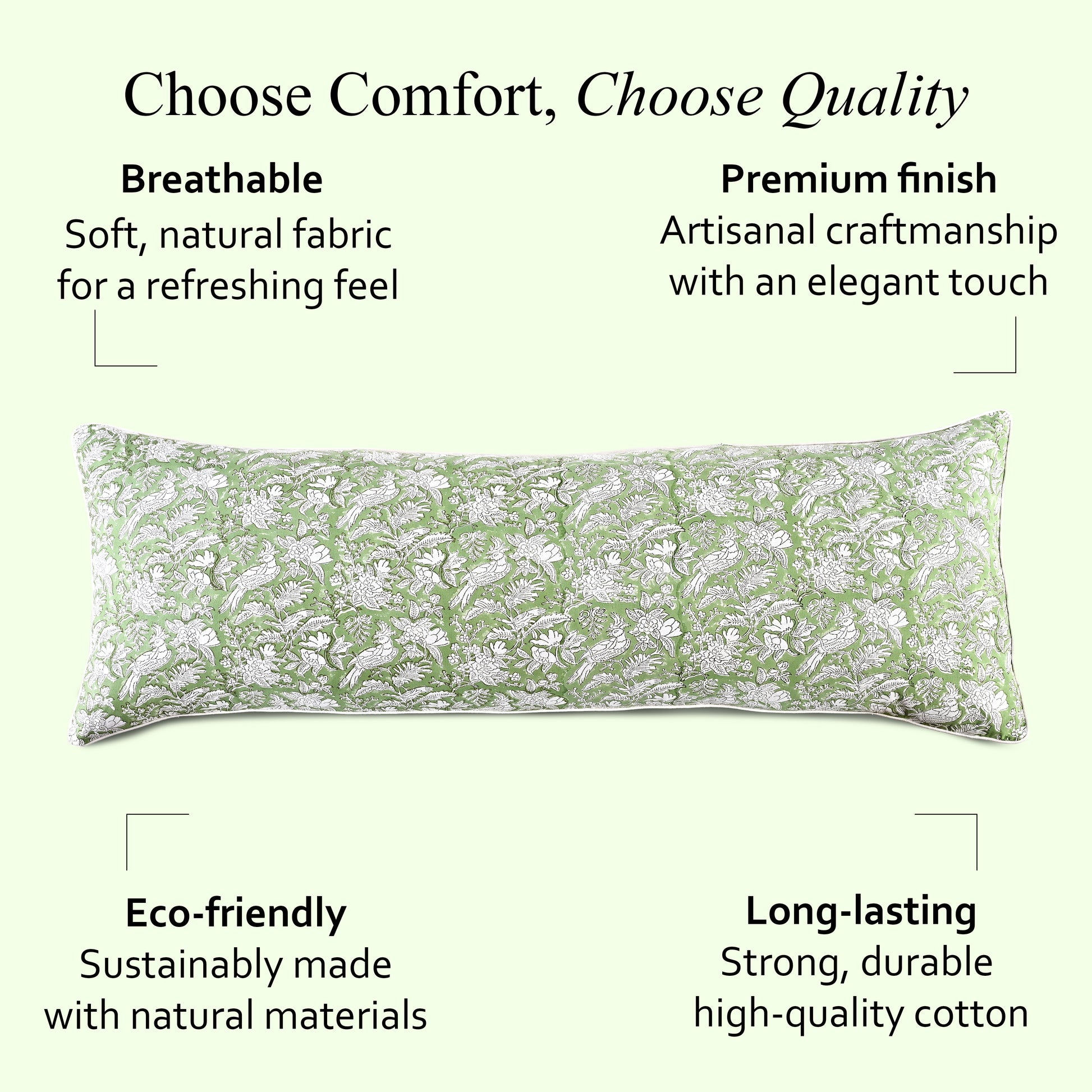 Cotton Piping Sham Cover - Olive Green