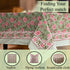 Pink Tourmaline Cotton Tablecloth on Farmhouse Table