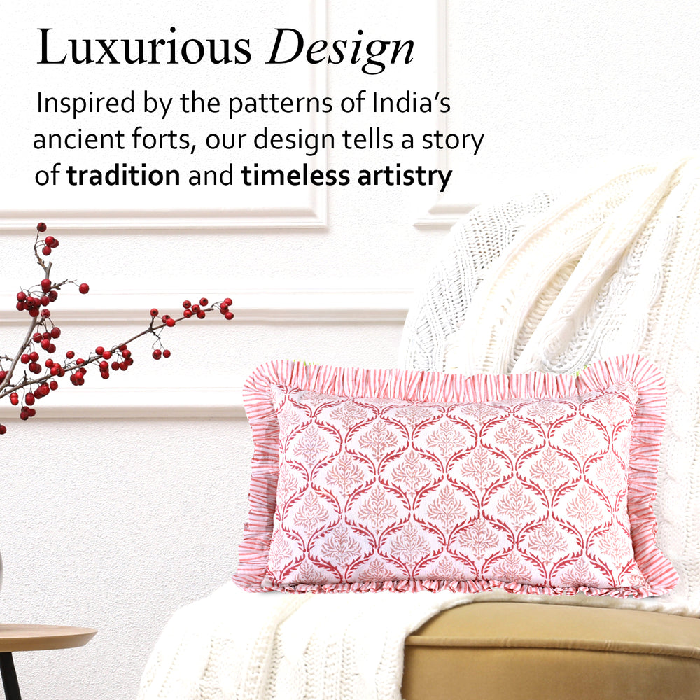 Cotton Ruffle Sham Cover - Blush Rose