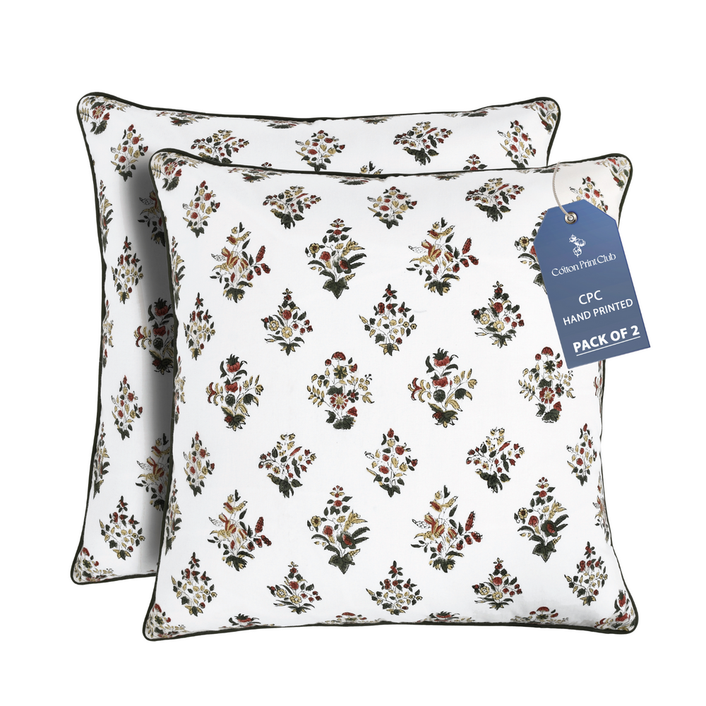 Piping Throw Pillow Covers - Forest Green (Set of 2)