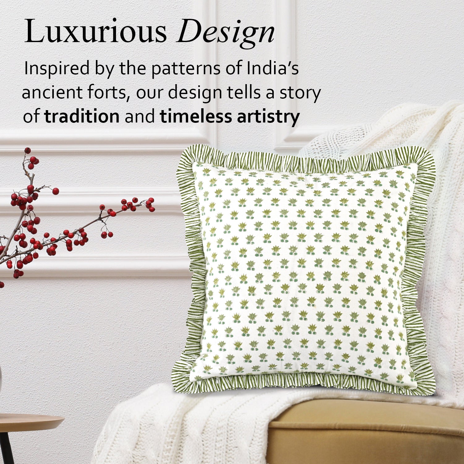 Ruffle Throw Pillow Covers -  Rosette Bloom