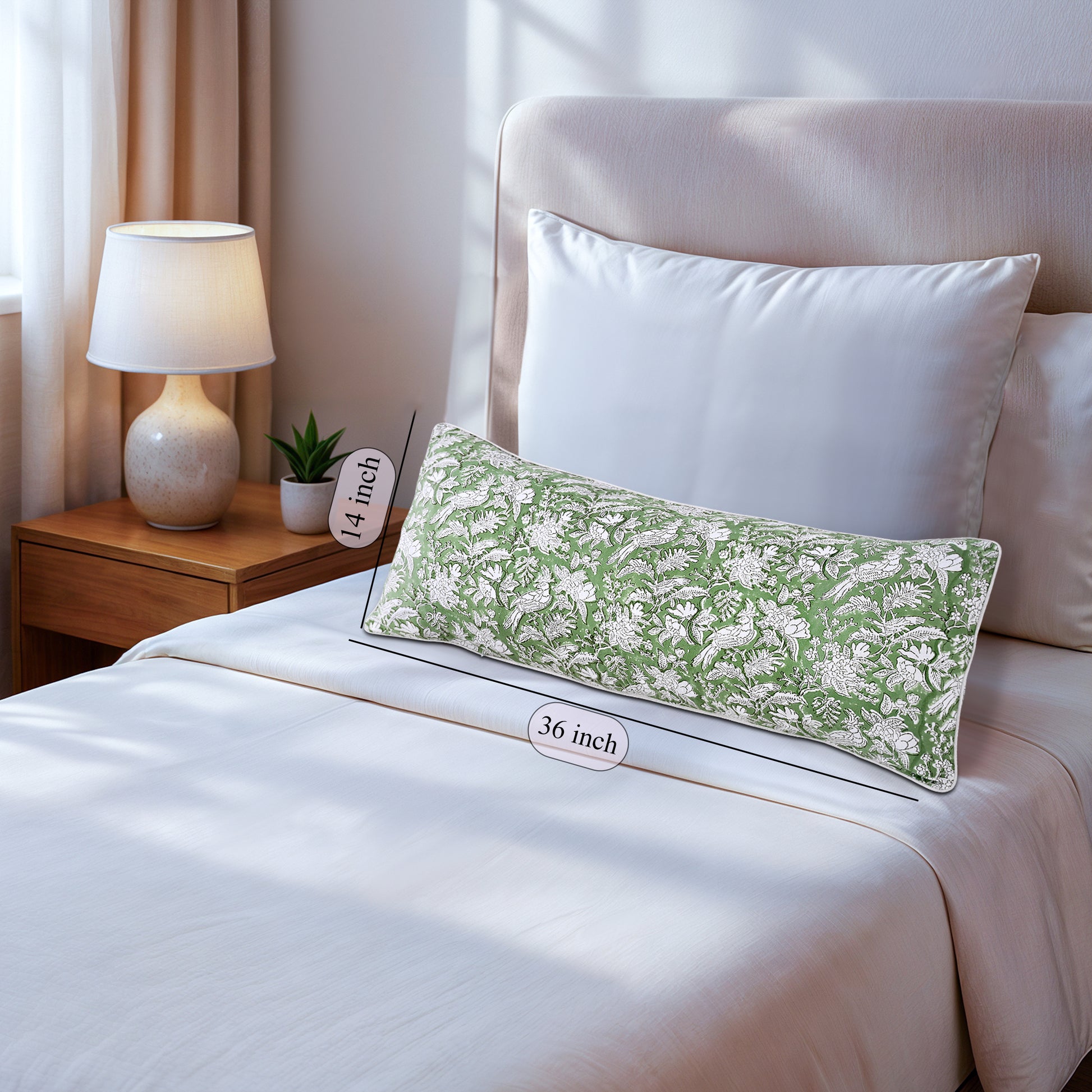 Cotton Piping Sham Cover - Olive Green