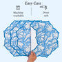 Sapphire-toned placemat with cotton texture and stitched details machine washable and dryer safe