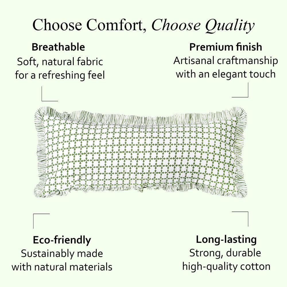 Ruffle Sham Cover - Kelly Green
