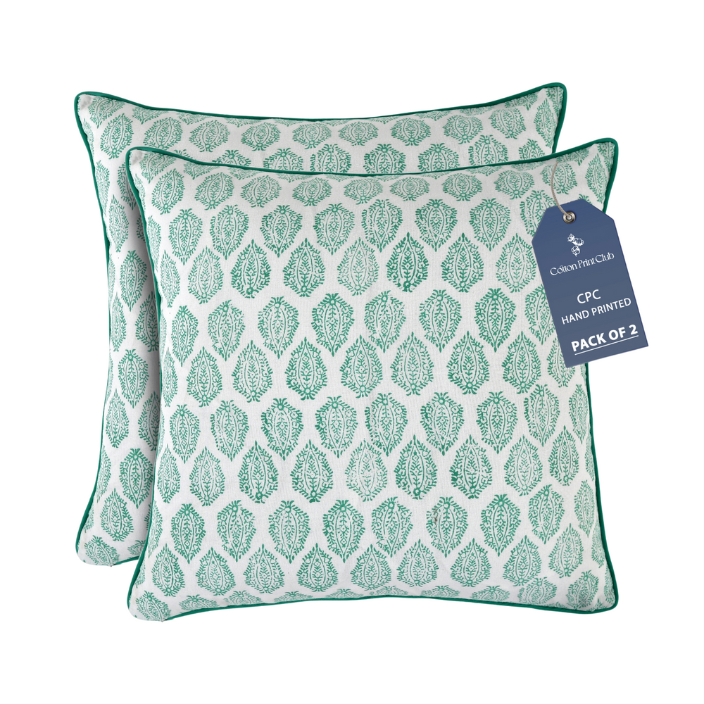 Piping Throw Pillow Covers - Sea Green (Set of 2)
