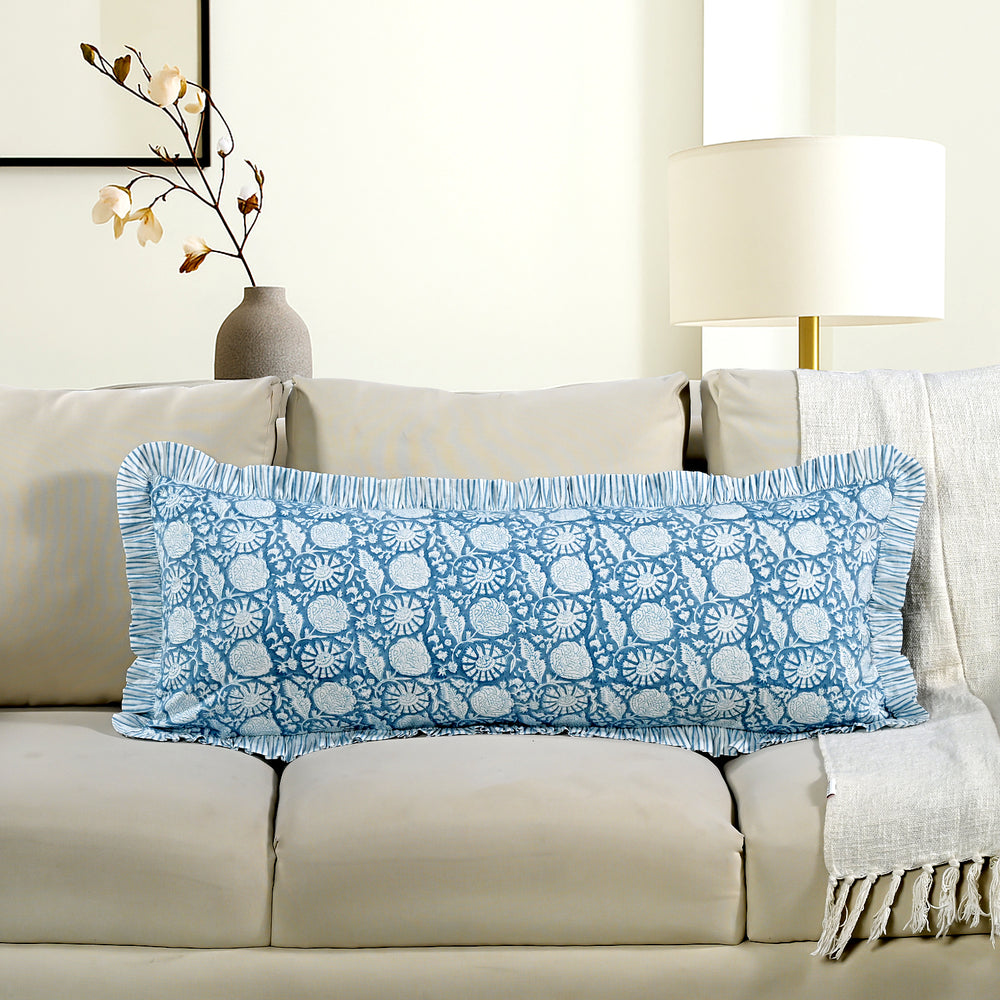 Ruffle Sham Cover - Blue Meadow