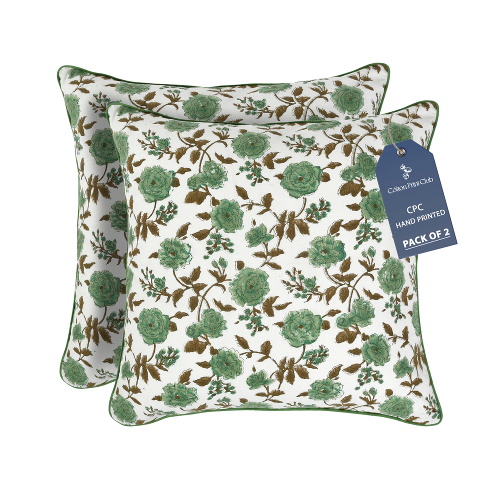 Piping Throw Pillow Covers - Fern Green (Set of 2)