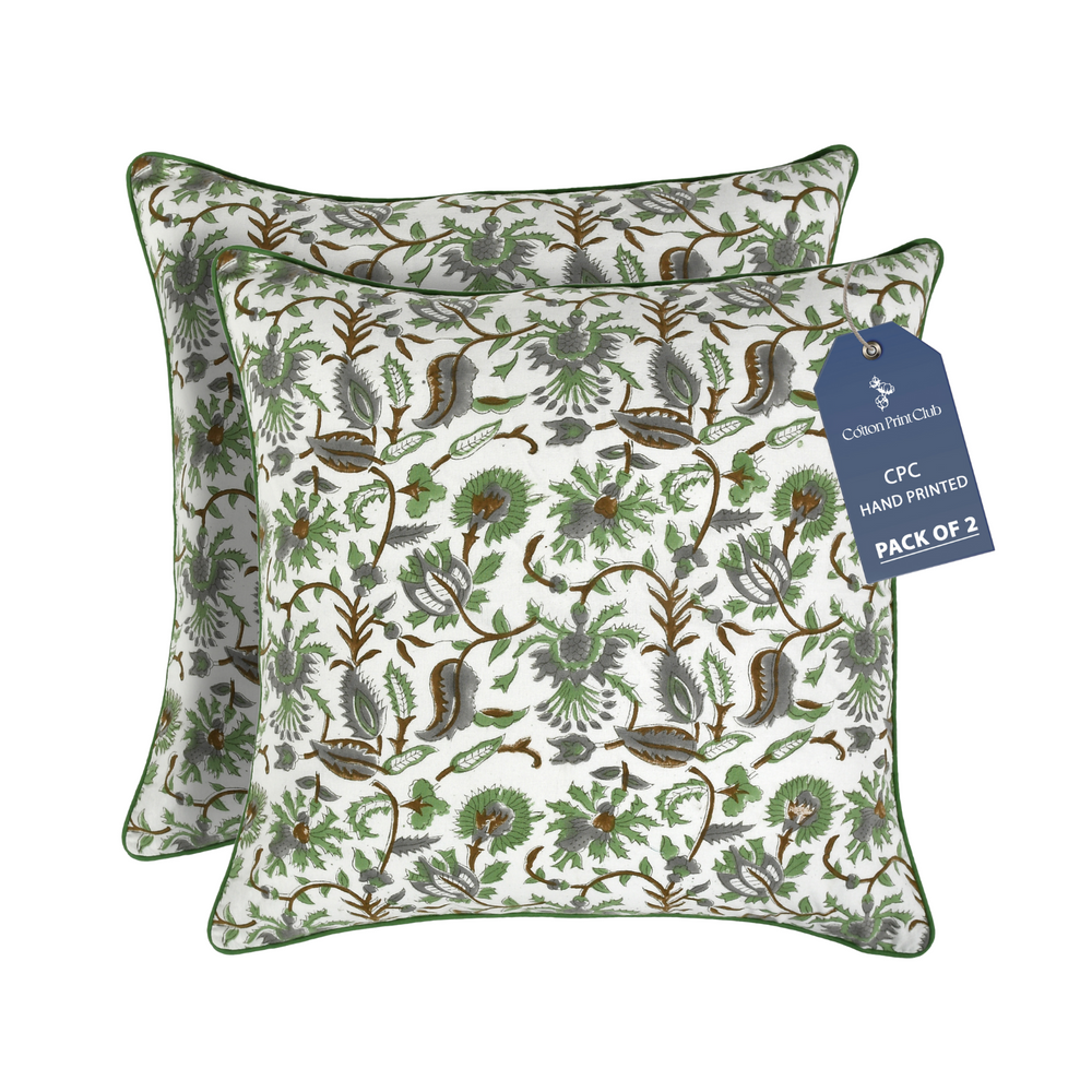 Piping Throw Pillow Covers - Mint Green (Set of 2)