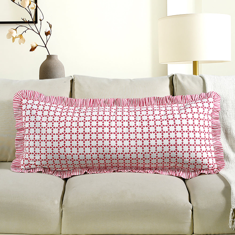 Cotton Ruffle Sham Cover - Magenta Pink