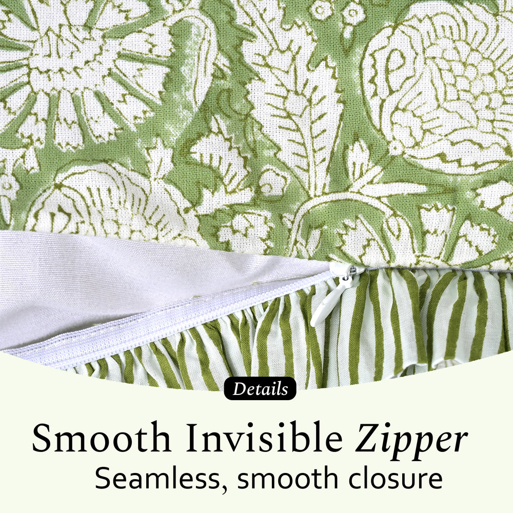Ruffle Throw Pillow Covers - Olive Bloom
