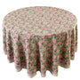 green and pink 100% cotton tablecloth on kitchen table in dining room