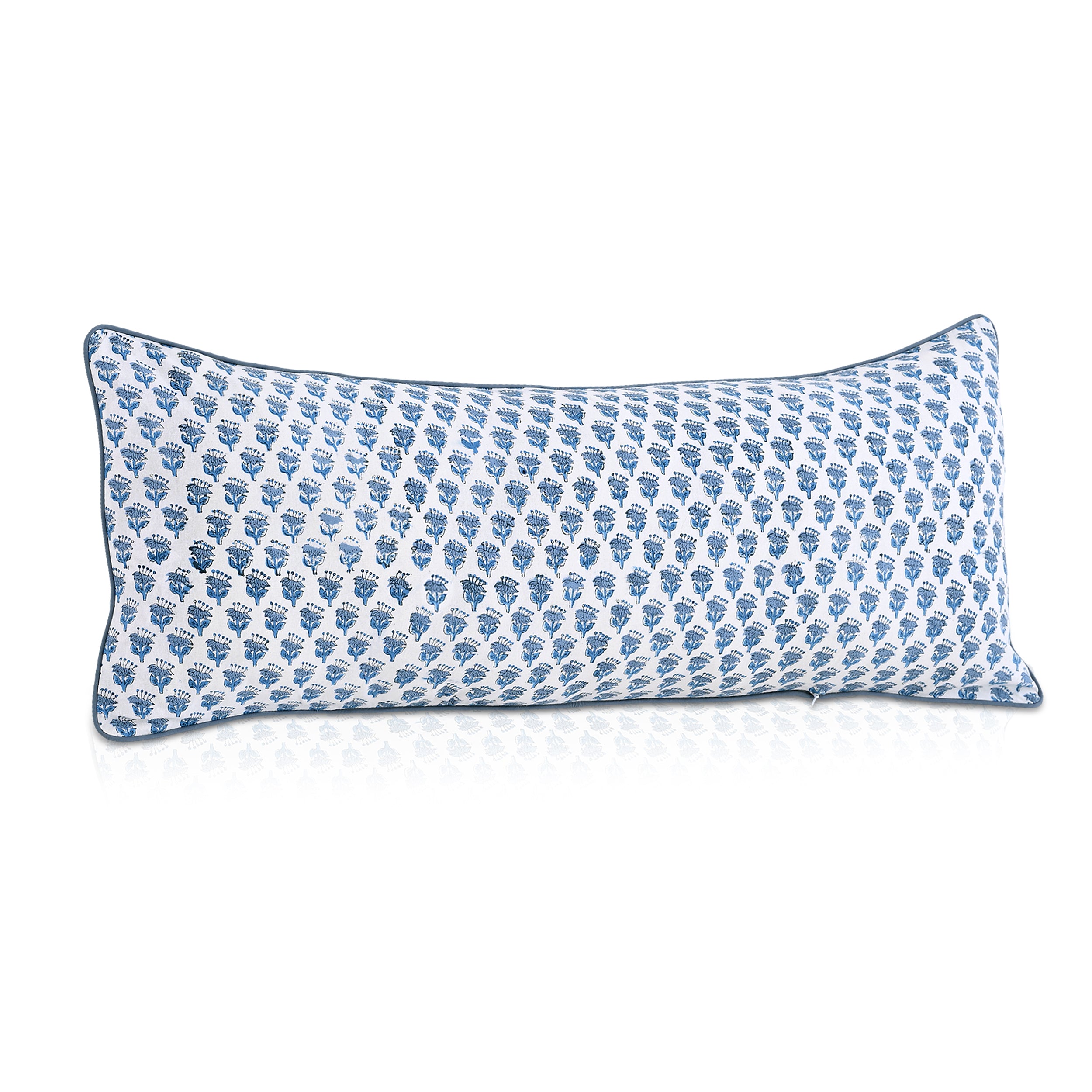 Cotton Piping Sham Cover - Apatite Blue