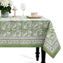 Olive Green Cotton Tablecloth on Kitchen Table