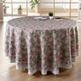 green and pink 100% cotton tablecloth on kitchen table in dining room