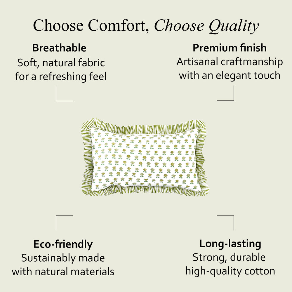 Ruffle Throw Pillow Covers - Lotus Meadow