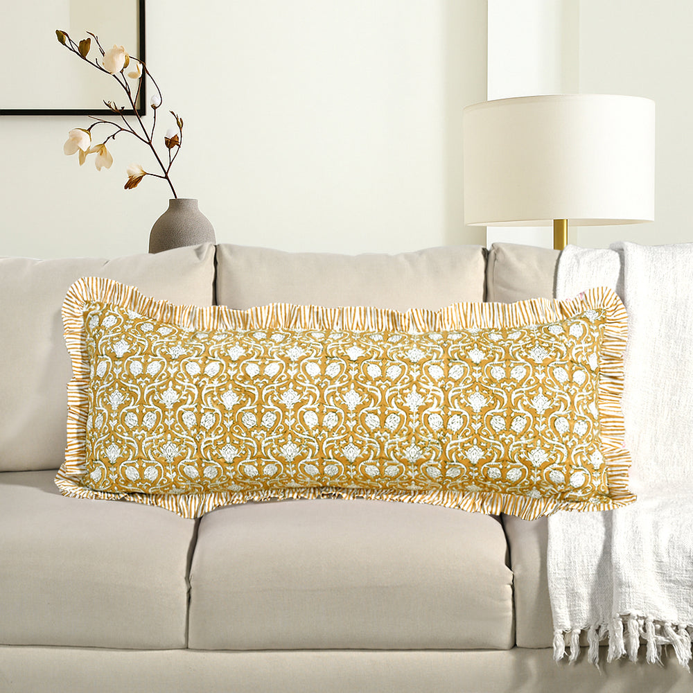 Cotton Ruffle Sham Cover - Mustard Regal