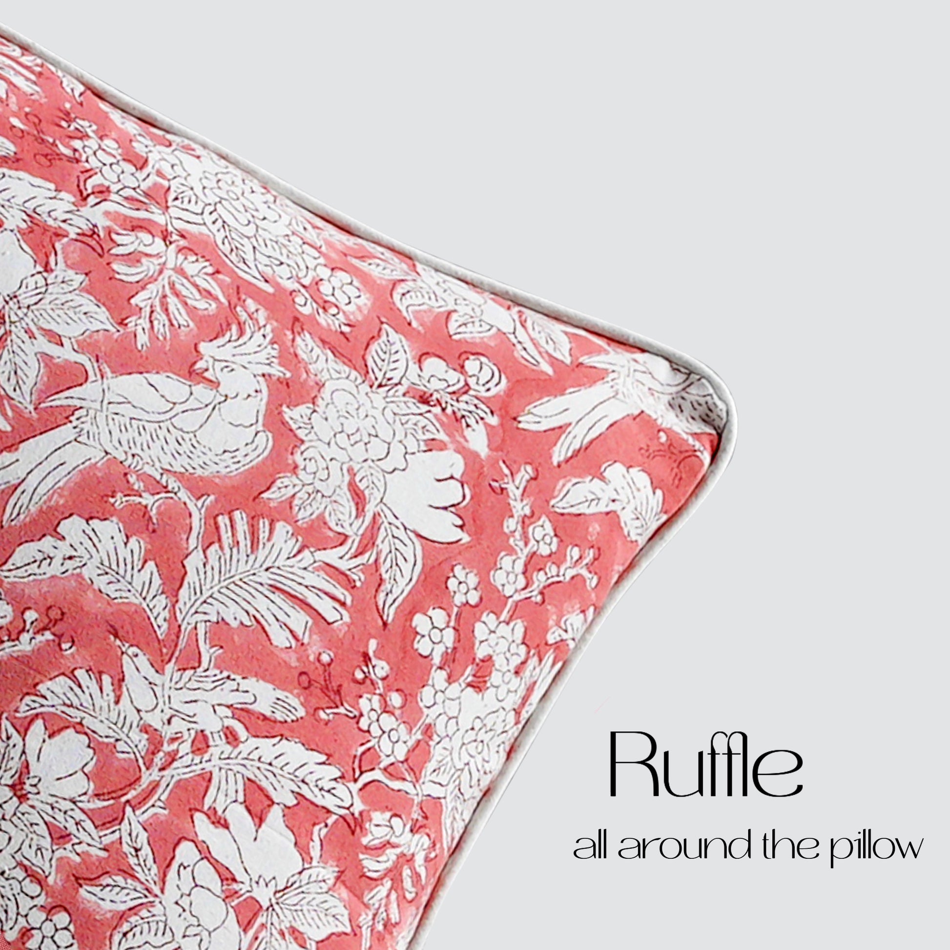 Piping Throw Pillow Covers - Coral Pink