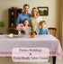 Pink Sapphire Cotton Tablecloth on Farmhouse Kitchen Table