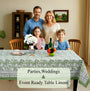 Olive Green Cotton Tablecloth on Kitchen Table