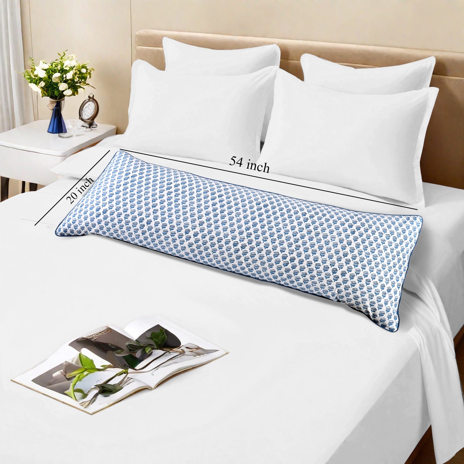 Cotton Piping Sham Cover - Apatite Blue