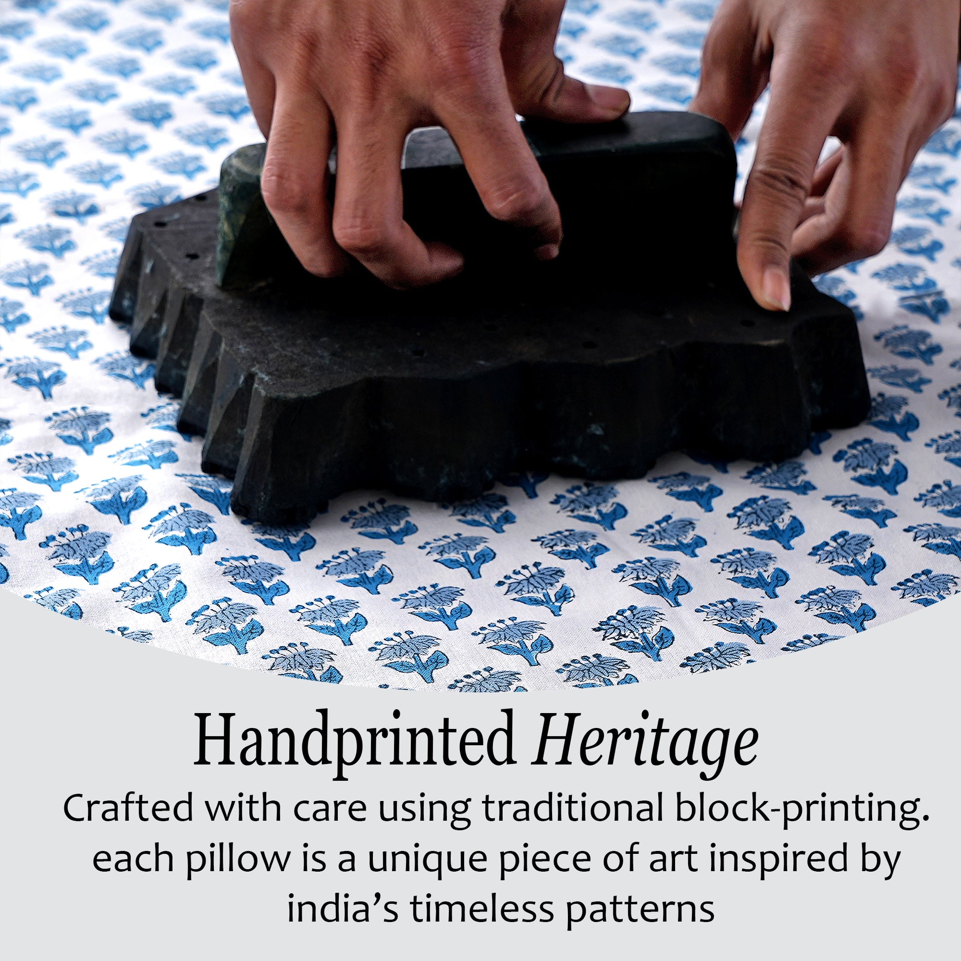 Cotton Piping Sham Cover - Apatite Blue