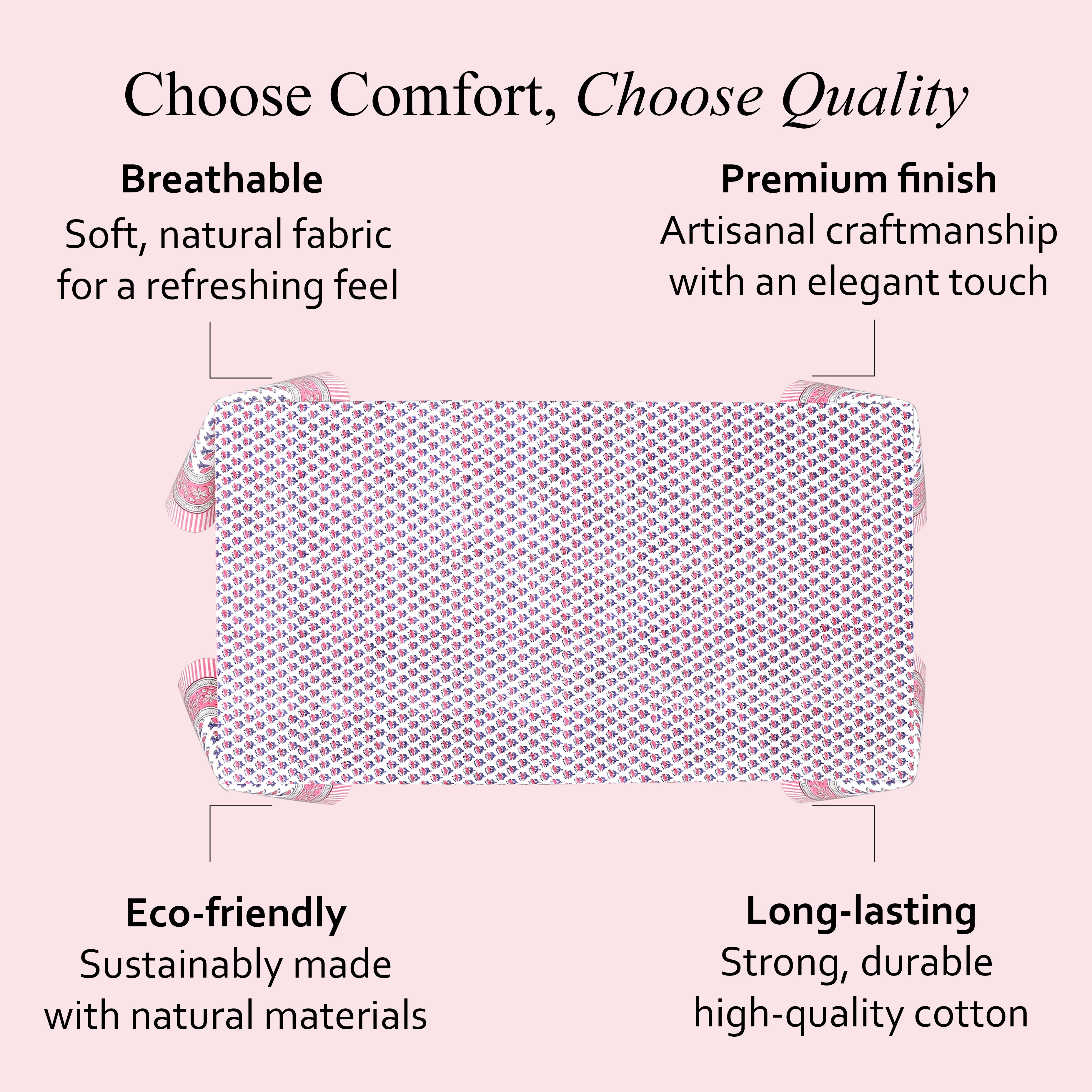 Pink Sapphire Cotton Tablecloth on Farmhouse Kitchen Table