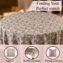 green and pink 100% cotton tablecloth on kitchen table in dining room