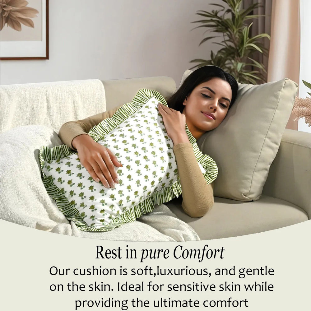 Ruffle Throw Pillow Covers - Lotus Meadow