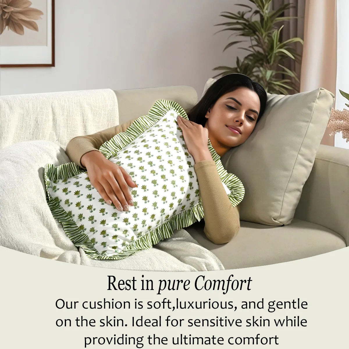 Ruffle Throw Pillow Covers - Rosette Bloom