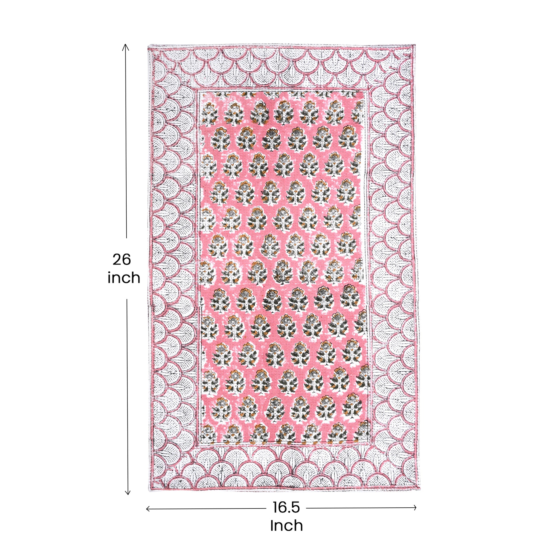 Hand Block Printed Waffle Kitchen Towels – Poppy Pink