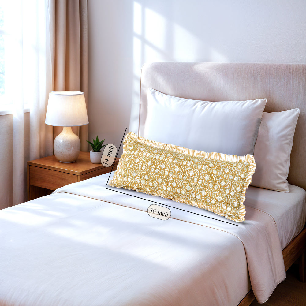 Cotton Ruffle Sham Cover - Mustard Regal