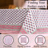 Pink Sapphire Cotton Tablecloth on Farmhouse Kitchen Table