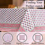 Pink Sapphire Cotton Tablecloth on Farmhouse Kitchen Table