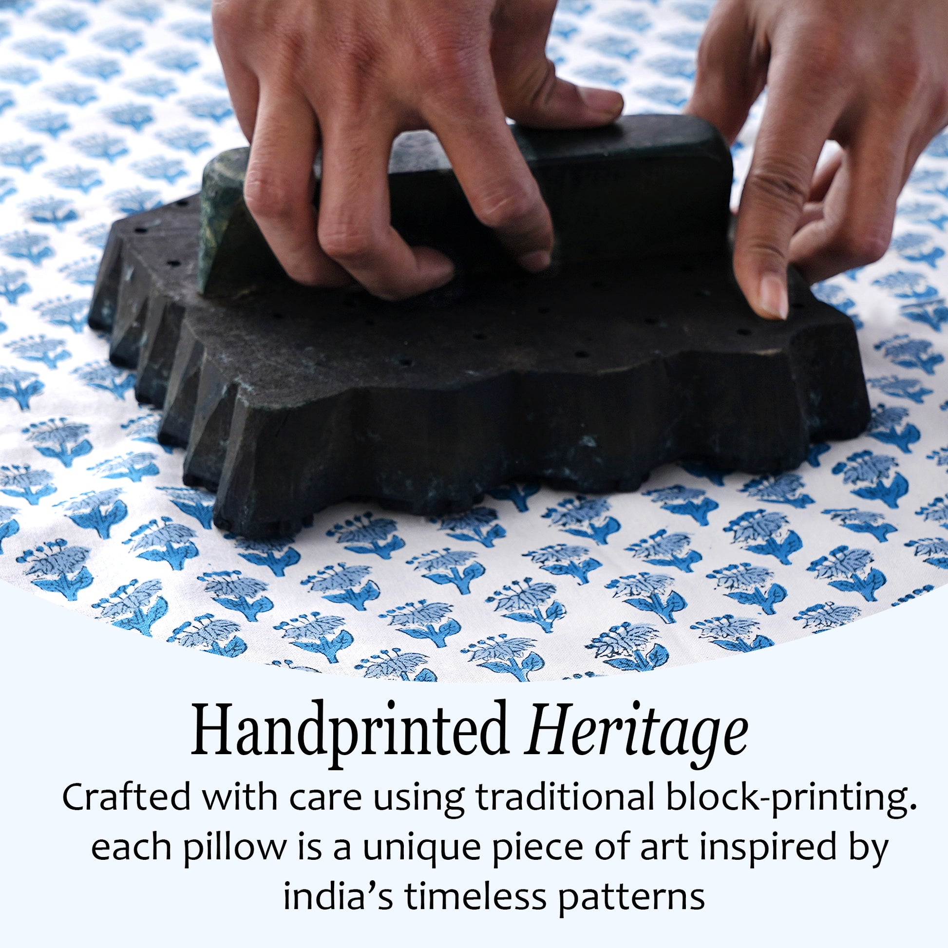 Cotton Piping Sham Cover - Apatite Blue